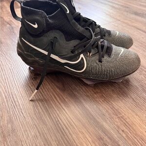 Nike Black and Gray High-Top Cleats